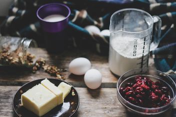 Cooking of cherry pie with nuts - Free image #198465